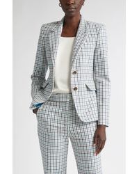 St. John - Houndstooth Stretch Cotton Blazer - Lyst