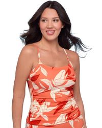S3 - Classic Shirred Front Tankini Top - Lyst