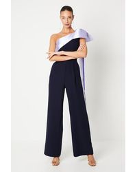 Coast - Bow One Shoulder Wide Leg Jumpsuit - Lyst