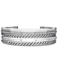 David Yurman - Stax Cuff Bracelet With Diamonds - Lyst