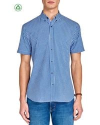 Con.struct - Slim Fit Mini Check Recycled 4-Way Stretch Performance Short Sleeve Shirt - Lyst