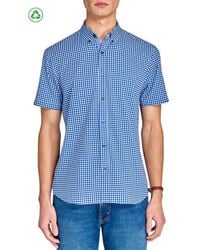 Con.struct - Slim Fit Mini Check Recycled 4-Way Stretch Performance Short Sleeve Shirt - Lyst