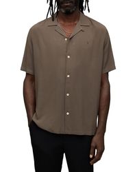 AllSaints - Venice Relaxed Fit Short Sleeve Button-up Camp Shirt - Lyst