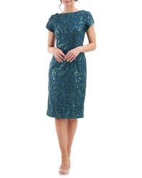 JS Collections - Fiona Embroidered Floral Sheath Dress - Lyst