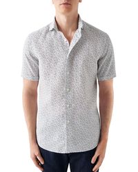 Eton - Contemporary Fit Dotted Linen Short-Sleeve Shirt - Lyst