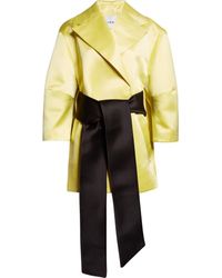 Givenchy - Belted Duchesse Satin Cocoon Wrap Coat - Lyst