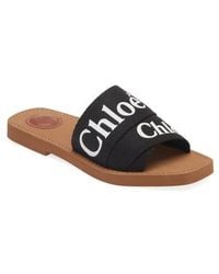 Chloé - Woody Logo Slide Sandal - Lyst