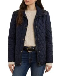 Ralph Lauren - Diamond Quilted Barn Jacket With Faux Leather Trim - Lyst