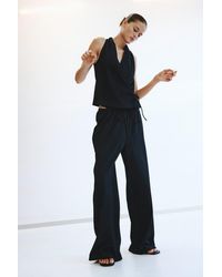 H&M - Textured Drawstring Trousers - Lyst