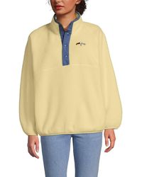 Lands' End - Snap Neck Fleece Pullover - Lyst