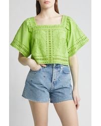 Rails - Laine Embroidered Eyelet Cotton Crop Top - Lyst