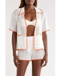 Elan - Crochet Button-Up Cover-Up - Lyst