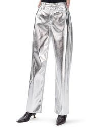 Rag & Bone - Logan High Waist Faux Leather Wide Leg Pants - Lyst