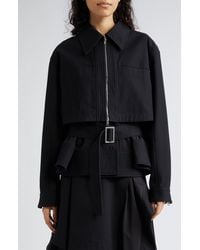 3.1 Phillip Lim - Double Layer Belted Cotton Utility Jacket - Lyst