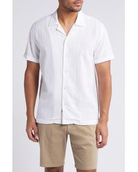 Rails - Sinclair Textured Stripe Cotton Camp Shirt - Lyst