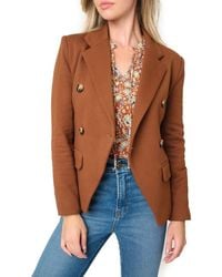 Gibsonlook - Double Breasted Cotton Blend Blazer - Lyst
