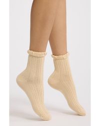 Stems - Pointelle Crew Socks - Lyst
