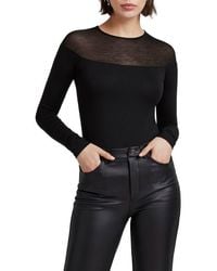 MARCELLA - Pearl Sheer Yoke Jersey Top - Lyst