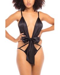 Oh La La Cheri - Heart Charm Open Back Lace Teddy - Lyst