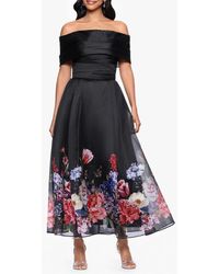 Betsy & Adam - Placed Floral Off The Shoulder Gown - Lyst