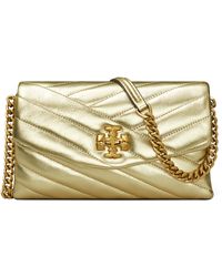 Tory Burch Kira Chevron Chain Wallet (Devon Sand) Handbags - ShopStyle