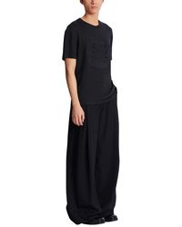 Balmain - Écusson Embroidered Linen T-Shirt - Lyst