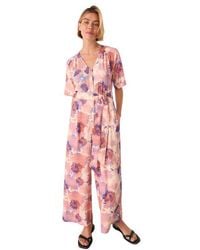 Whistles - Floral Button Front Jumpsuit - Lyst
