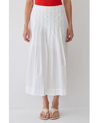Crescent - Poplin Box Pleated Midi Skirt - Lyst