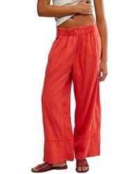 Free People - Days End Pull-On Linen Blend Wide Leg Pants - Lyst