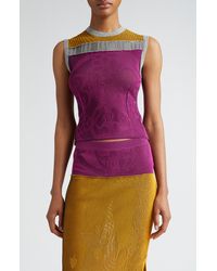 PAOLINA RUSSO - Patchwork Illusion Colorblock Tank - Lyst