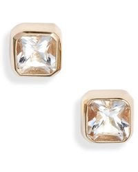 Anzie - Cleo Jaeda Square Topaz Stud Earrings - Lyst