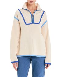 English Factory - Color Accent Half-zip Pullover - Lyst