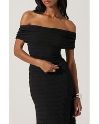 Astr - Off The Shoulder Textured Knit Top - Lyst