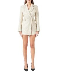 Endless Rose - Sequin Tweed Long Sleeve Blazer Romper - Lyst