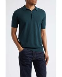 John Smedley - Roth Solid Sweater Polo - Lyst