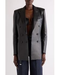 Givenchy - Slashed Double Breasted Leather Jacket - Lyst