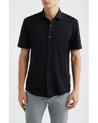 BOSS - Roan Knit Short Sleeve Button-Up - Lyst