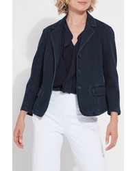 Lyssé - Ntials Della Denim Crop Blazer - Lyst