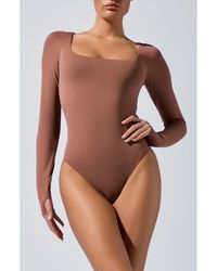 Heroine Sport - Square Neck Long Sleeve Bodysuit - Lyst