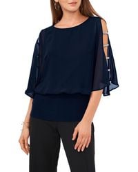 Chaus - Split Sleeve Rhinestone Blouse - Lyst