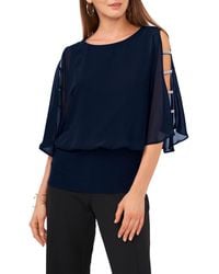 Chaus - Split Sleeve Rhinestone Blouse - Lyst