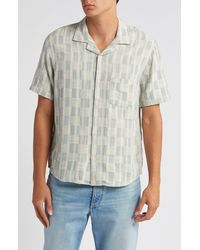 Corridor NYC - Check Jacquard Short Sleeve Cotton Button-up Shirt - Lyst