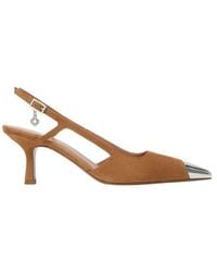 Maje - Metallic-Toe Suede Pumps - Lyst