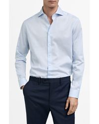 Mango - Slim Fit Stripe Cotton Button-Up Shirt - Lyst