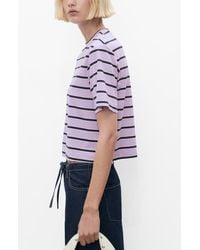Mango - Stripe Oversize Jersey T-Shirt - Lyst