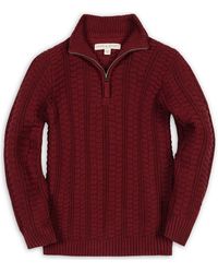 Hope & Henry - Kids' Organic Half Zip Cable Pullover Sweater - Lyst