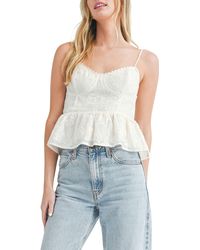 All In Favor - Embroidered Bustier Camisole In At Nordstrom, Size Small - Lyst