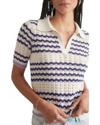 Marine Layer - Spencer Pointelle Stitch Short Sleeve Polo Sweater - Lyst