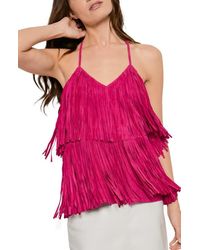 AS by DF - Joni Suede Fringe Cami - Lyst