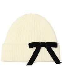 Kate Spade - Velvet Bow Rib Beanie - Lyst